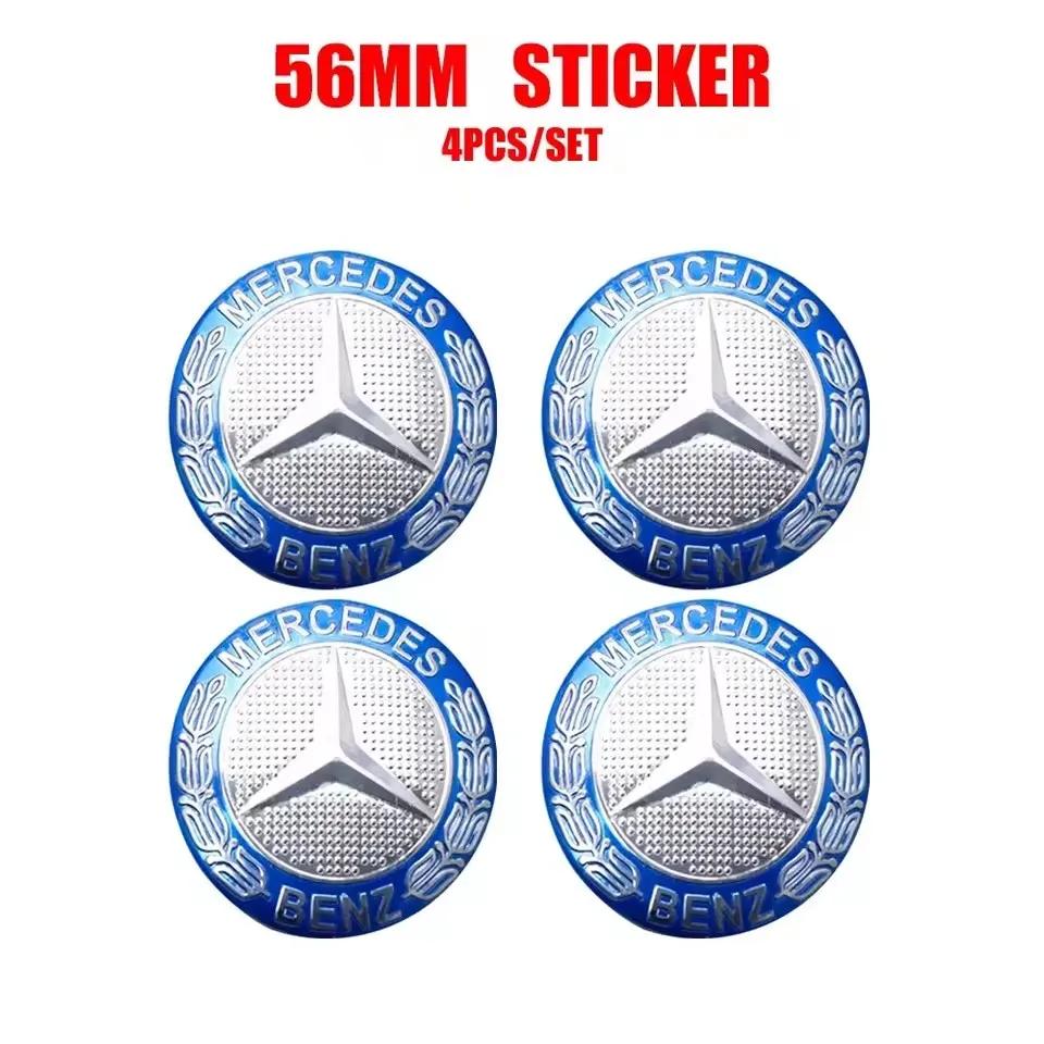 4 szt. 56/60/65 MM 56 mm Naklejka na środek koła samochodowego Kołpak do Mercedes Benz AMG W204 W205 Amg W211 Smart Fortwo 451 W203 W222