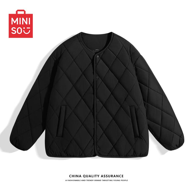 MINISO Men's Retro Collarless Padded Winter Jacket