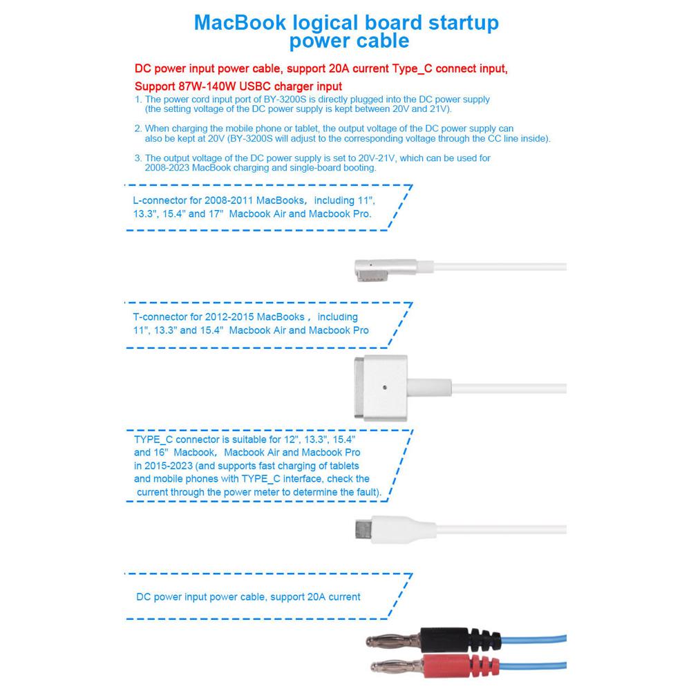 BY 3200S Portable Power Boot Control Line For Macbook 2008 2023 LCD Digital Display USB Quick ReCharger