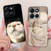 Für Motorola Moto G86 Power Niedliche Blume Schmetterling Katze Bemalte Hülle Für Moto G86 G86Power Schwarzes Silikon Weiche Handyhüllen