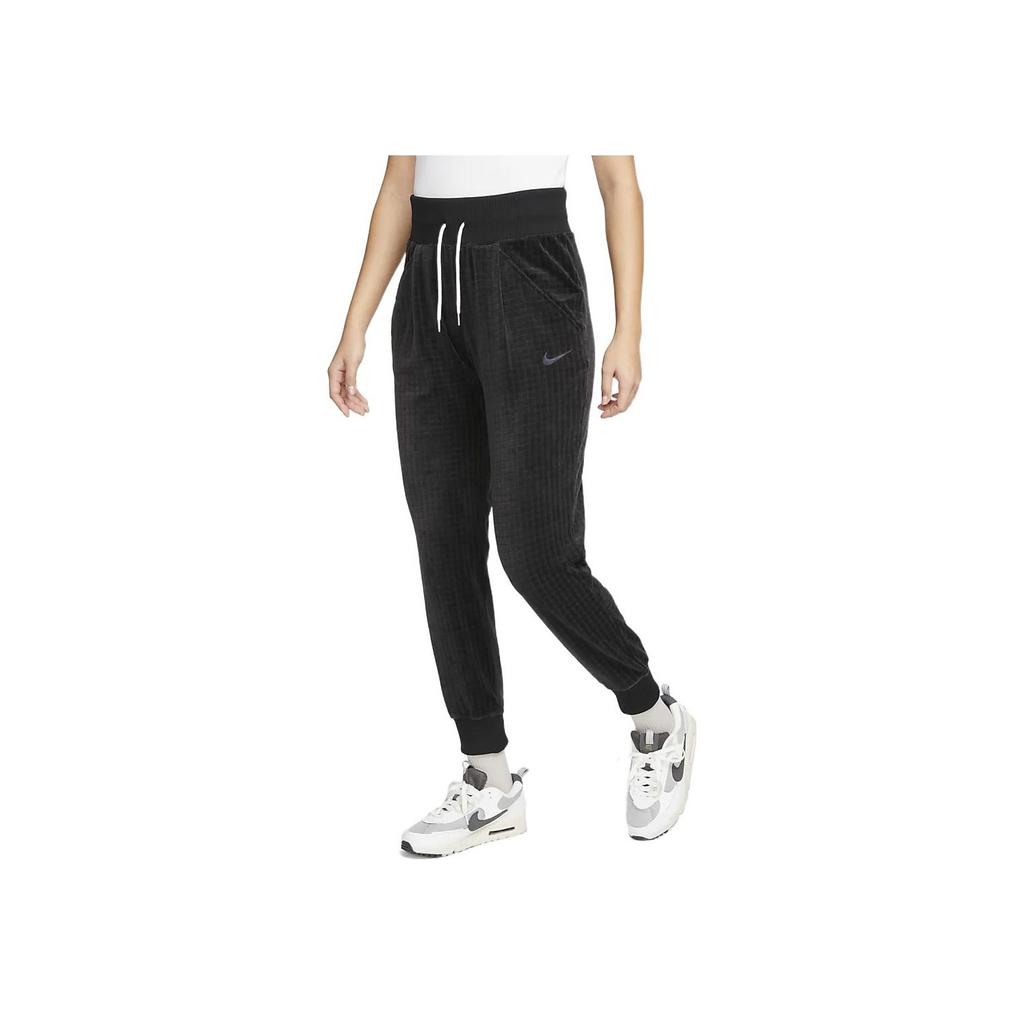 Nike Jednobarevné logo Vyšívané se stahovací šňůrkou Joggers Dámské kalhotky Černá DV7821-010