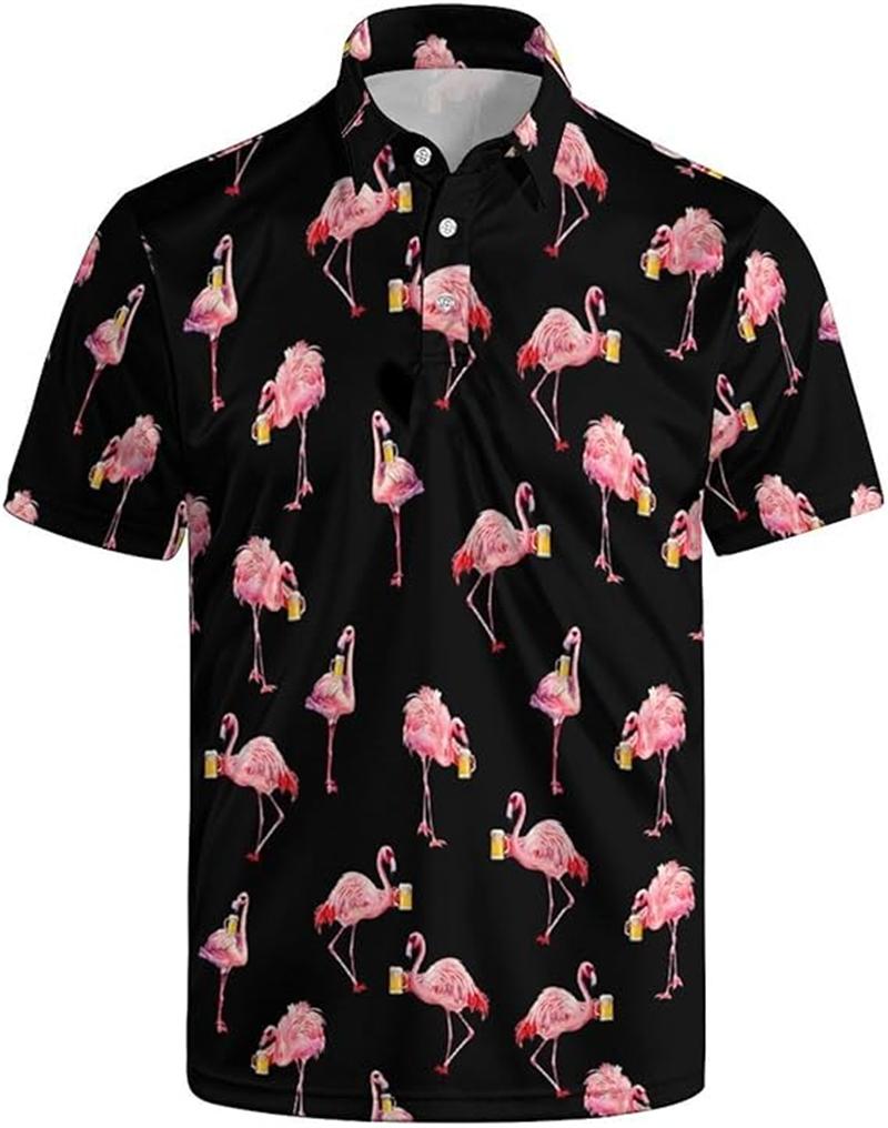 Men's Polo Shirt Beer Duck 3D Print Men's Tops Outdoor Casual Button Lapel T-Shirt Street Fashion Men's and Women's Loose Clothing
