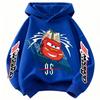 Classic Disney Car Lightning McQueen Children Hooded Sweatshirt Boy Girl Autumn Winter Daily Outdoor Casual Warm Soft Sportswear