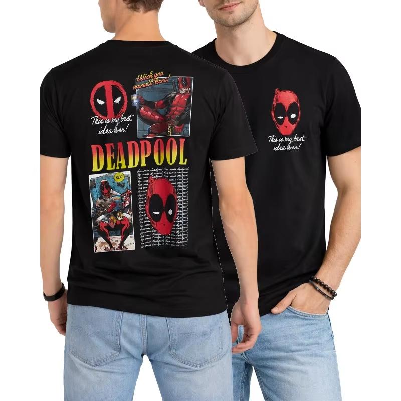 2026 new New Tshirt featuring a Marvel Deadpool collaboration with doublesided printed design casual roundneck style M