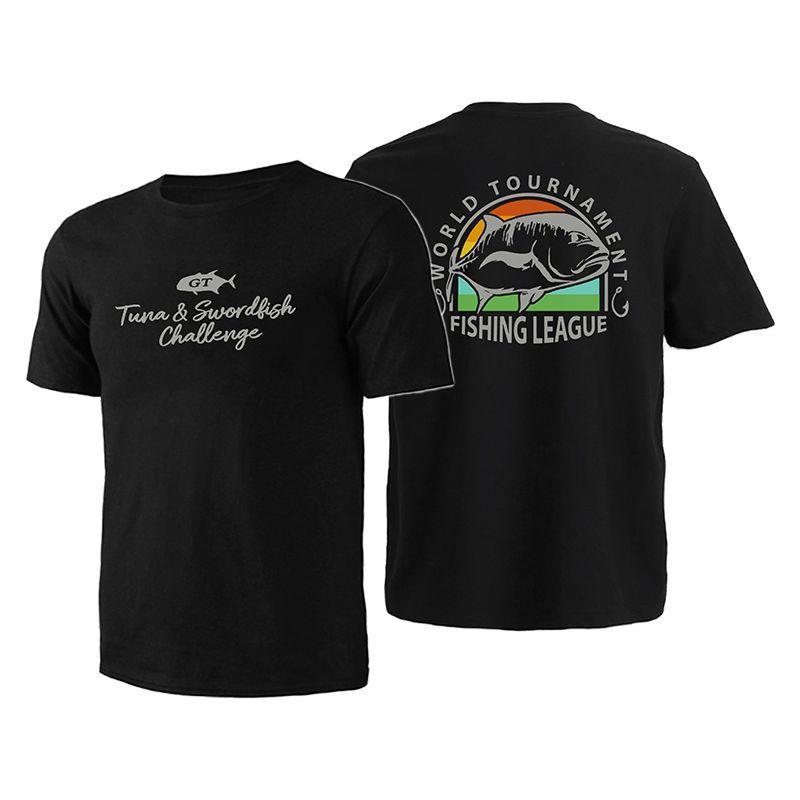 Fischerei Element Kurzarm Rundhals Köderfischerei Aufdruck T-Shirt Meeresfischerei Outdoor Angeln Atmungsaktives Baumwoll-T-Shirt