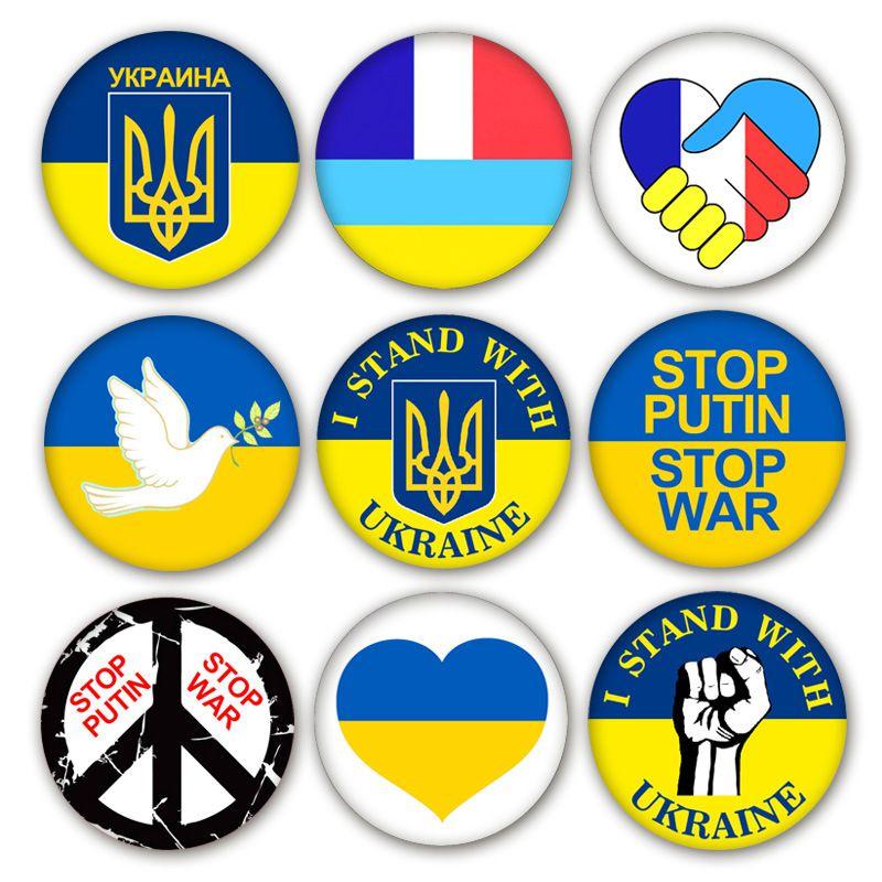 Unisex Ukraine Flag Button Badge For Accessories