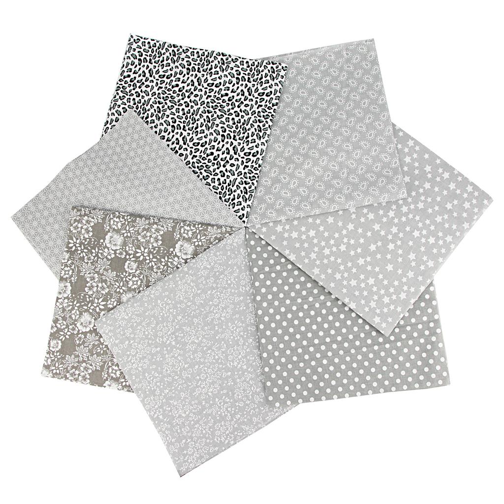 7PCS 25 X 25CM Squares Cotton Craft Fabric Cloths for DIY Bundle Patchwork Quilting Sewing Scrapbooking Artcraft