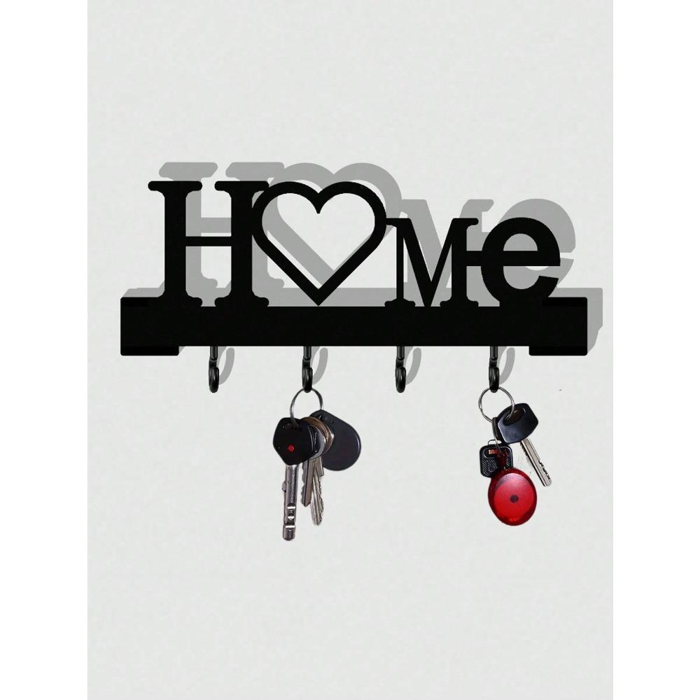 1pc No-Drill Love Key Holder Wall Mount, Home Decor Entrance Organizer Rack