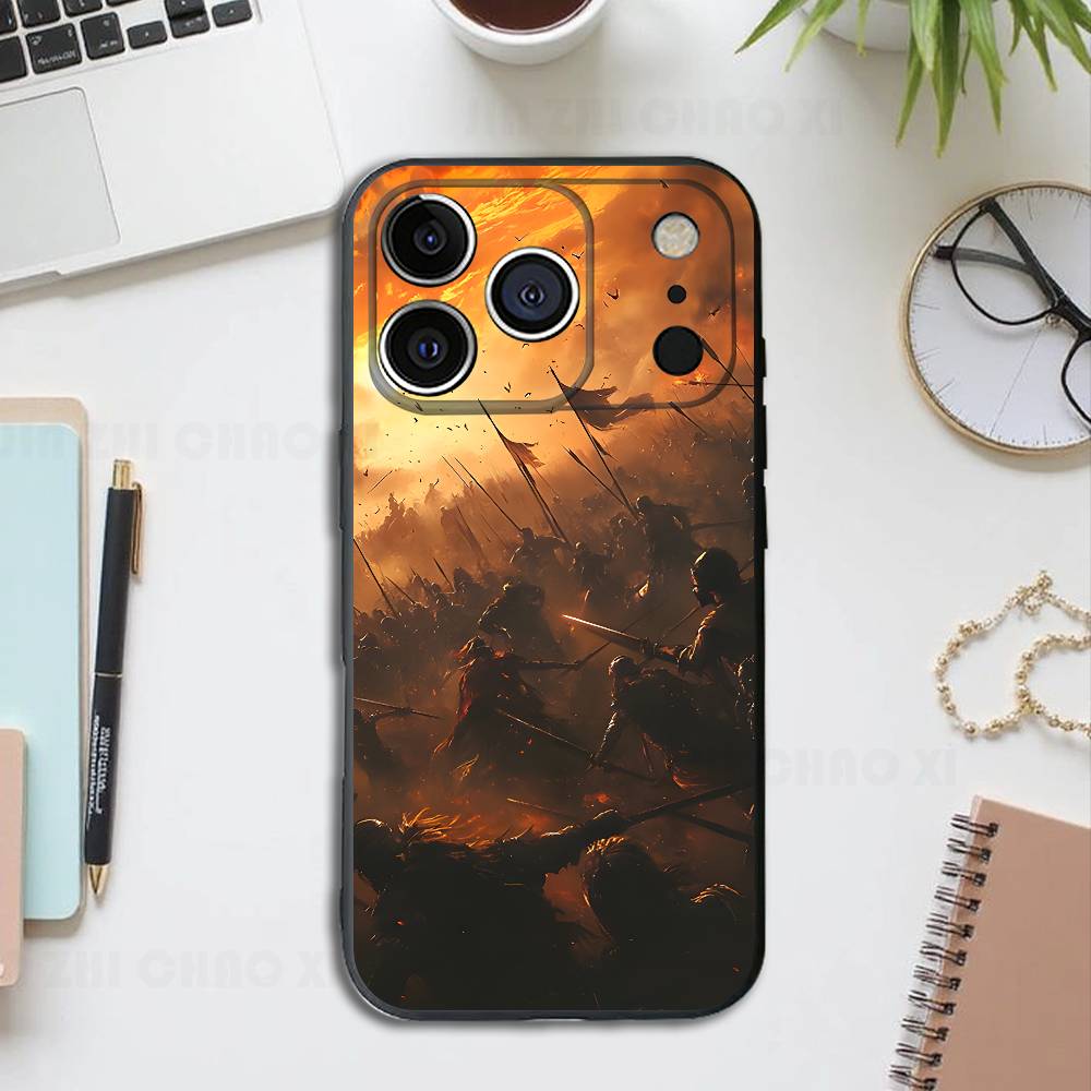 Three Kingdoms Hero Silicone Phone Case For IPhone 17 16 15 14 13 12 11 X XS Plus Pro Max Shockproof Soft Cover