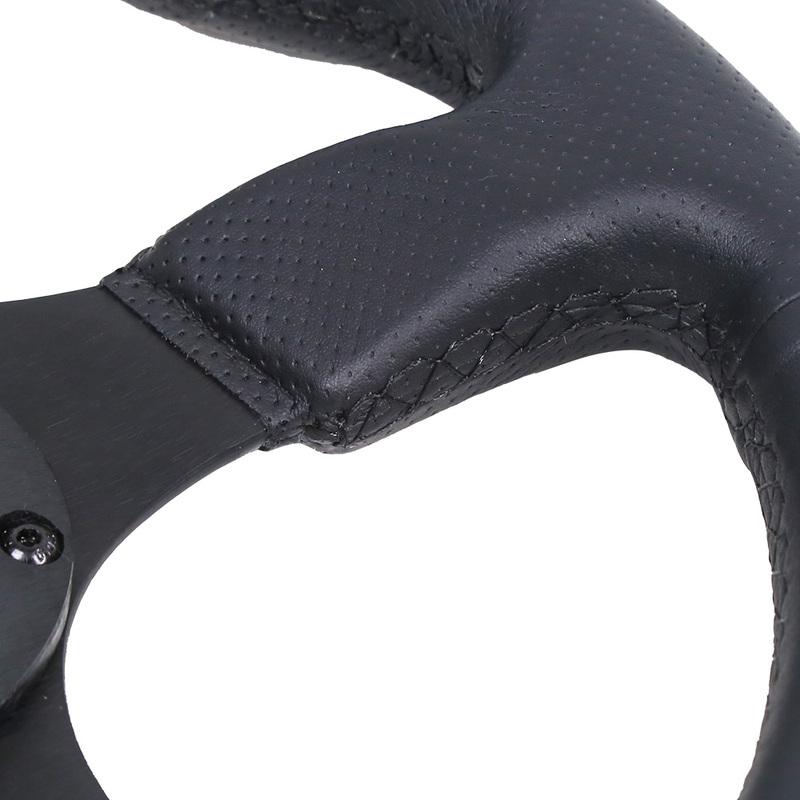 13 Inch 330mm Flat Bottom Leather Racing Car Steering Wheel for Performance Driving Experience