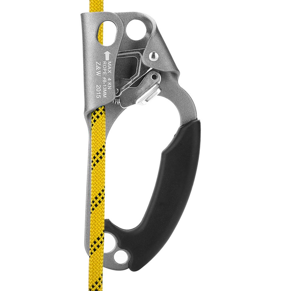 Climbing Hand Clamp Climbing Ascender Right Hand Climbing Ascender Rope Handle Clamp for 8mm-13mm Rope Rock Climbing Equipment