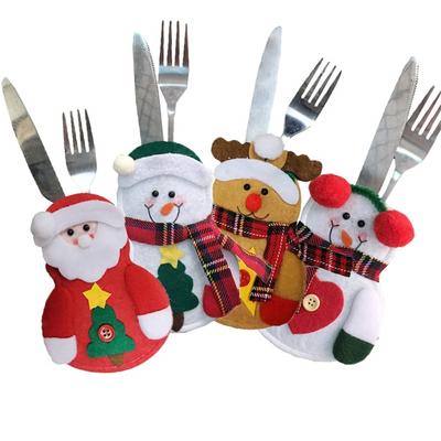 Suporturi pentru tacâmuri de Crăciun, costum de argintărie, buzunare, cuțite, furculițe, tacâmuri, decor, geantă de depozitare, huse, decorațiuni de petrecere de Crăciun