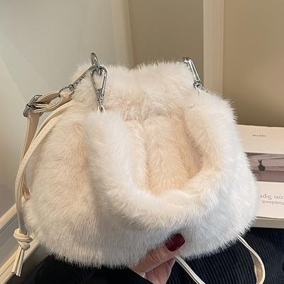 Herbst und Winter hochwertige Felltasche neue Mode Plüschhandtasche einfache Schulter- Eimertasche