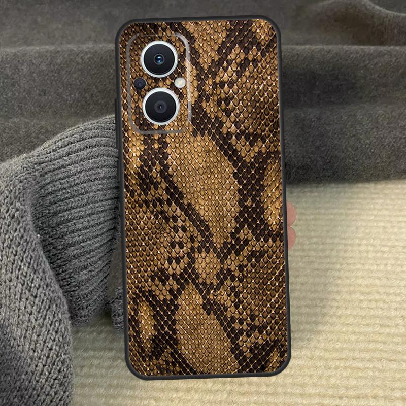 Snake Skin Phone Case For OPPO Reno 13 12 F 11 11F 8T 7 8 10 Pro OPPO Find X6 X8 Pro X3 X5 Lite Cover