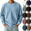 Men's Casual Color Long Sleeve Crewneck T-Shirt Loose Fit Top for Everyday Wear