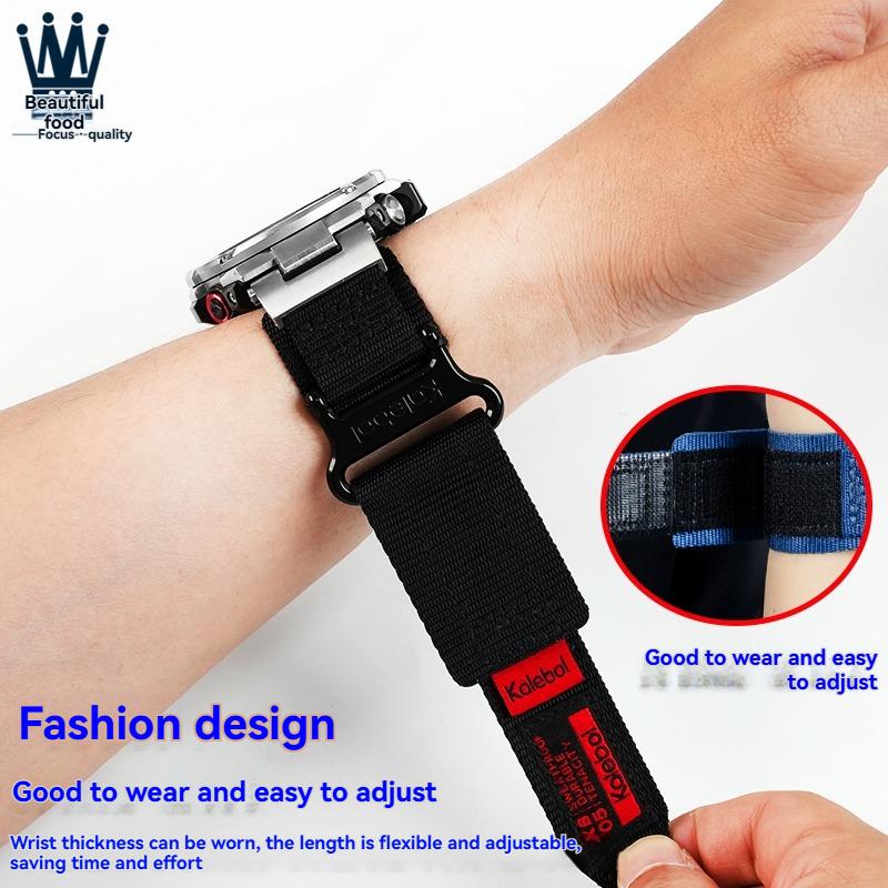 Bracelet de montre unisexe en nylon et toile modifiés, 19 mm, pour la série Casio Retro Forester FT-500WC AW-80. Accessoire sport.
