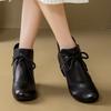 Soft leather cotton boots women's winter mother shoes 2025 new thick heel non-slip versatile warm cheongsam boots fashion short boots