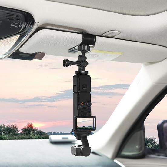 Suport pentru cameră pentru parasolar auto Rotație de 360 de grade Blocare anti-alunecare Suport video Vlog rezistent la șocuri Suport pentru cameră sport pentru GoPro pentru Osmo Pocket 3