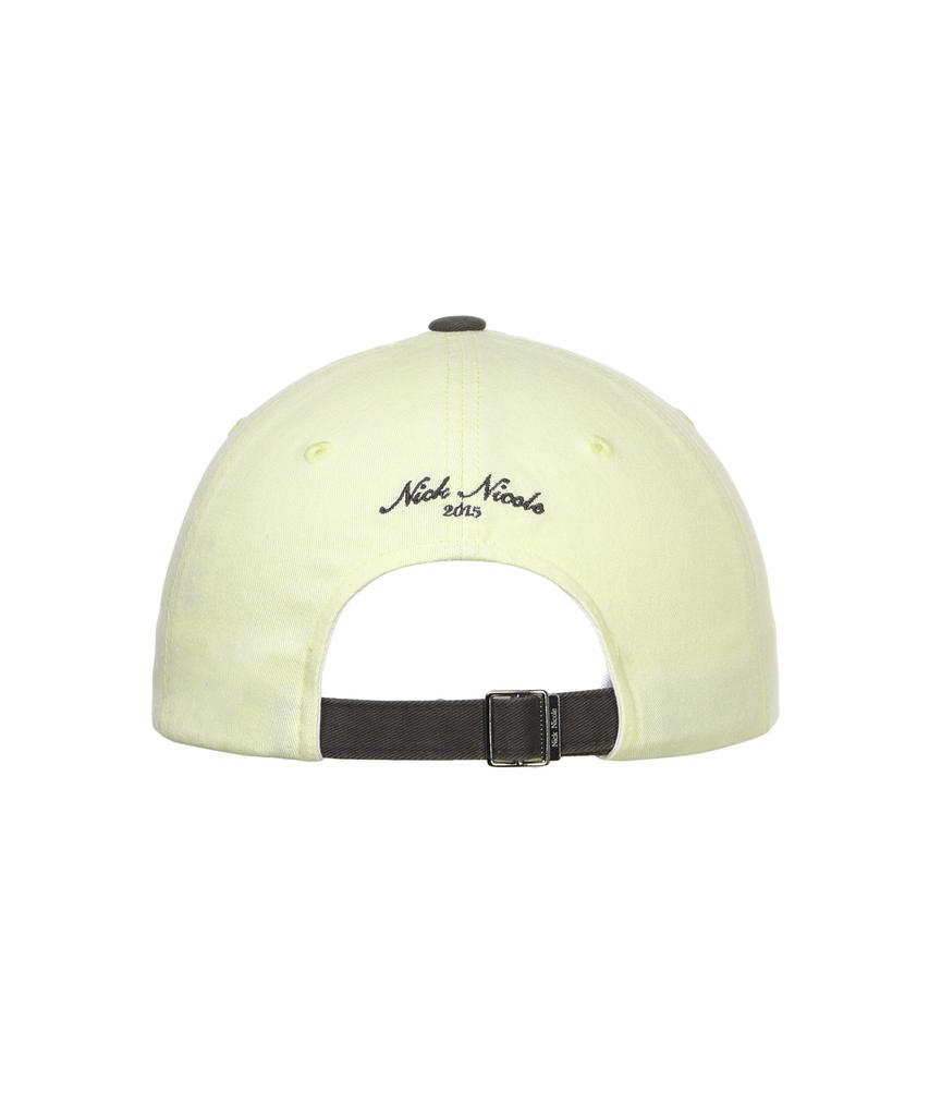 Nigaennikol Nicole Lettering Ball Cap_Yellow Charcoal