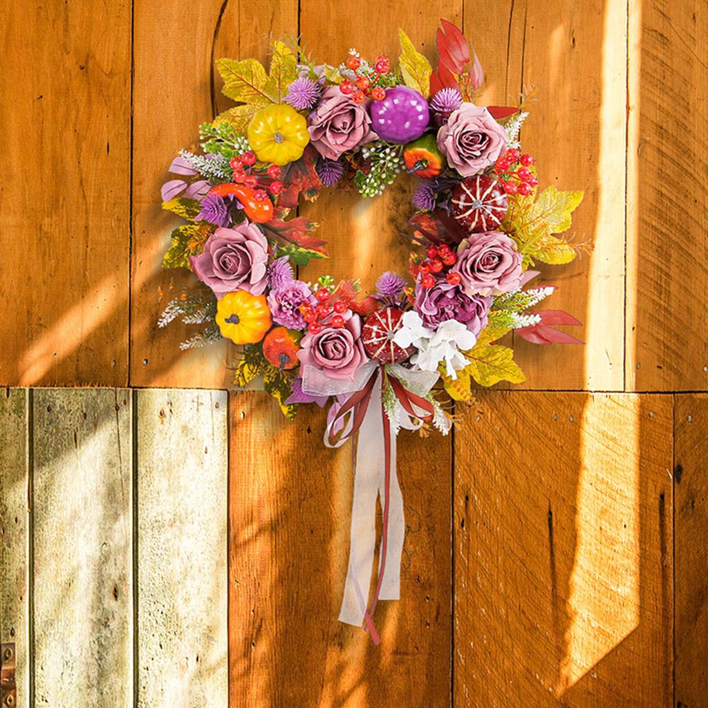 Wreath,Rose Flower Wreath, Door Hanging Decoration, Festival Props, Hanging Window Wall Hanging