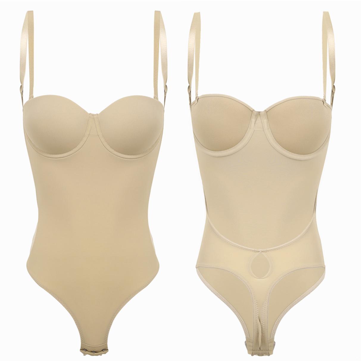 

Жіноче коректуюче боді без спинки для контролю живота хакі