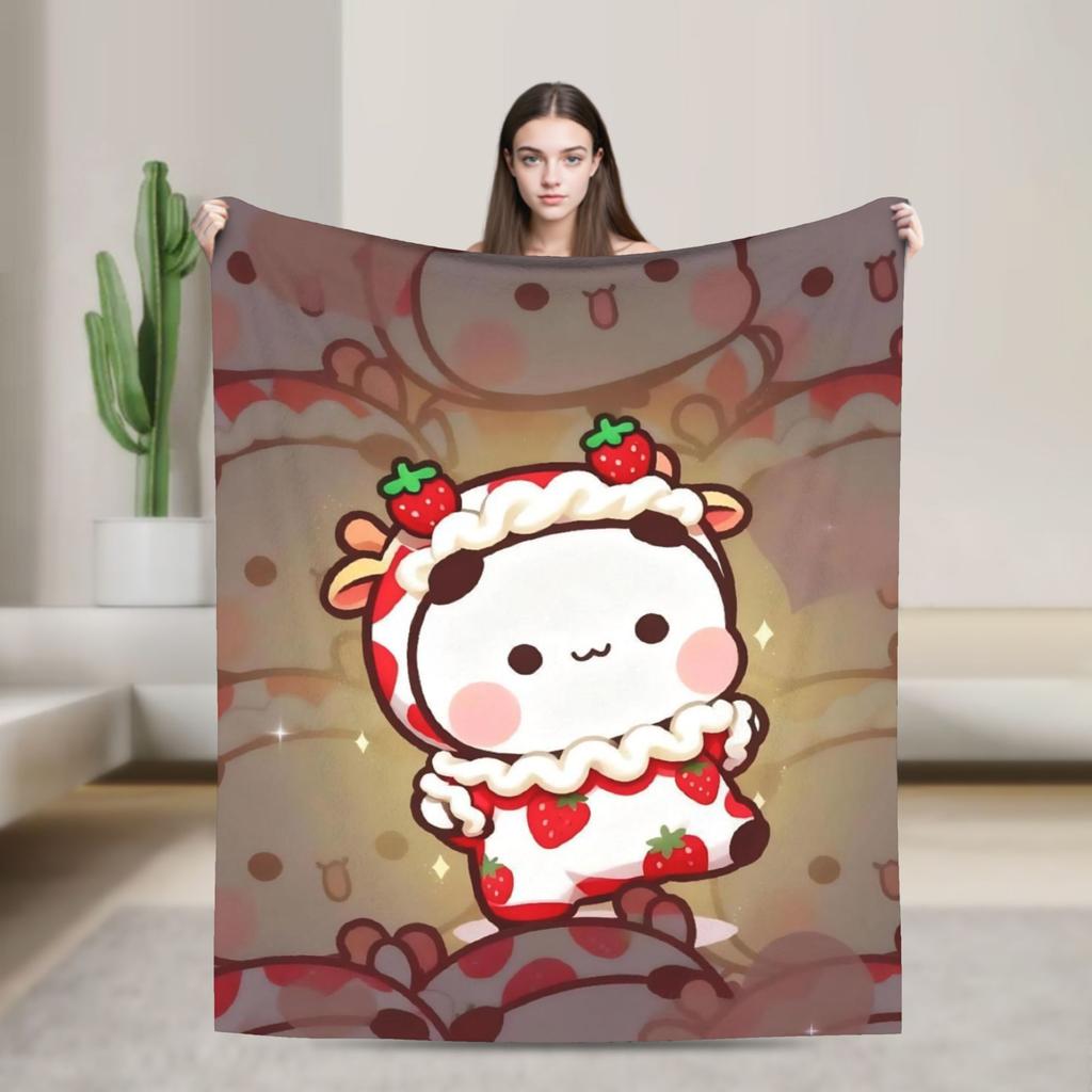 Cartoon Panda Bubu Dudu Blanket Fleece Spring Autumn   Multifunction Warm Throw Blanket for Home Bedroom Plush Thin Quilt