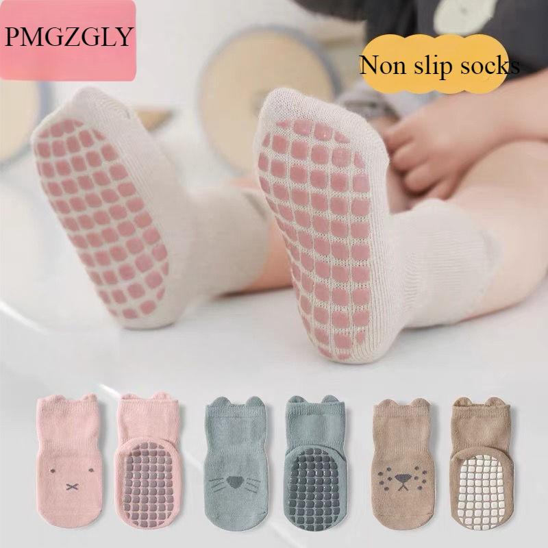 3 Pairs Set Baby and Toddler Socks Anti Slip Cotton Socks for Boys and Girls Cute Ankle Socks for Children