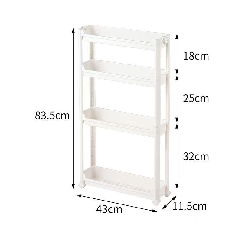 Slim Behind-Door Storage Trolley: Multi-Layer Shelf for Bathroom & Toilet.