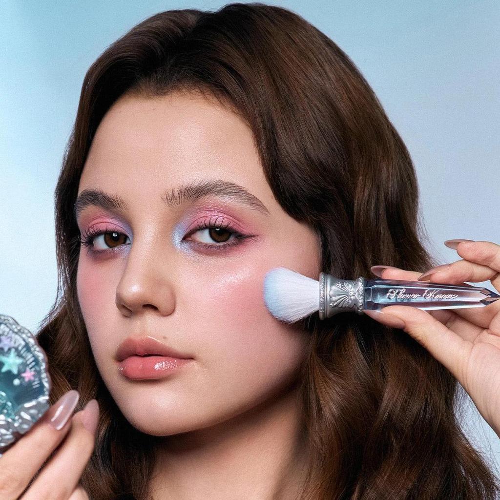 Flower Knows Shell's Jewel Angled Blush Brush Crystal Handle Contour Highlight Brush