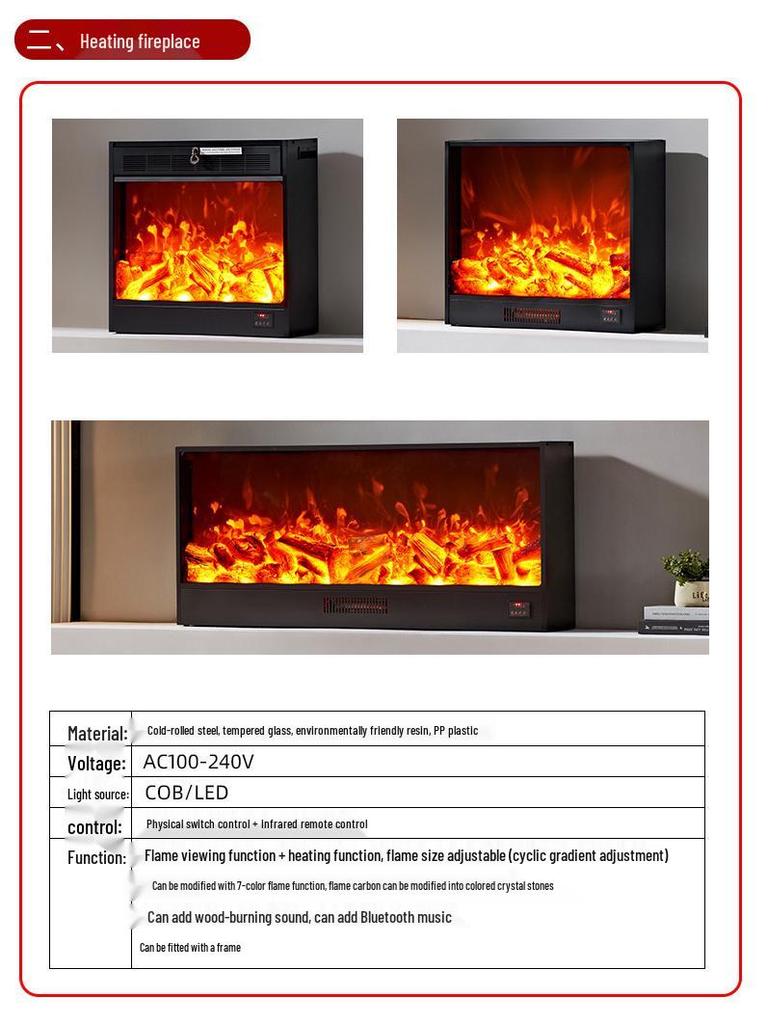 European Electric Embedded Fireplace: Energy-Saving Simulation Flame Heater for Home Décor