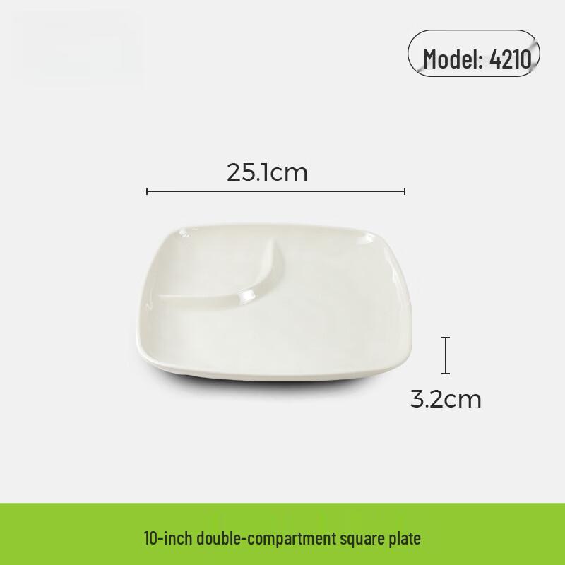 Ru Han 10-inch Double-Grid Square Melamine Fast Food Tray