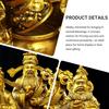 Aris & Juno Copper Five Gods of Wealth Statue - Traditional Chinese Feng Shui Prosperity Sculpture for Home and Office Decor
