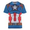 Anime T-shirt 3D Printed Superhero Pattern Children's Sports Round Neck T-shirt Comfortable
