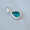 Pear Cut Blue Apatite Quartz 925 Sterling Silver Artisan Handmade Pendant