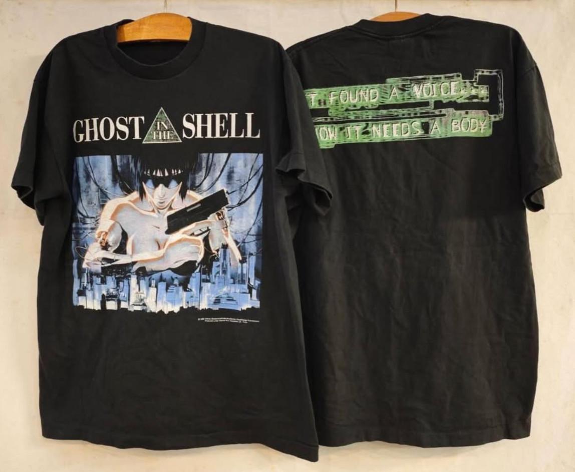 Ghost In The Shell Vintage Found A Voice Black 90s Motoko Sz.L T-Shirt REPRINT S