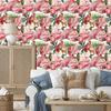 Flamingos roses flowers and leaves wallpaper for living room and bedroom 50x1000
