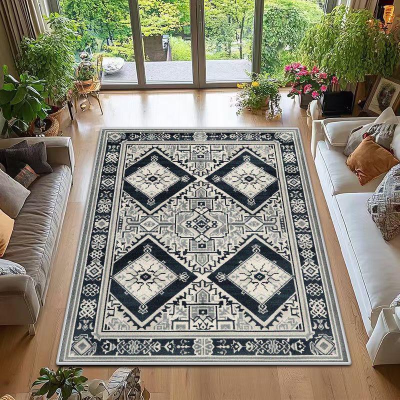

Retro Persian Rugs Home Decoration Luxury Bedroom Flannel Non-slip Carpet Machine Washable Customizable Office Floor Mat Lounge 60x90cm