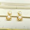 Korean Style Freshwater Pearl Camellia Earrings - Elegant, Lightweight, High-End Fashion