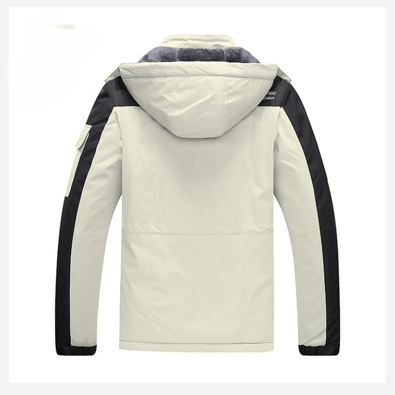 Cozy Up Men's Jacket Waterproof Fleece Liner Snow Coat Warm Winter Windproof Hooded Raincoat