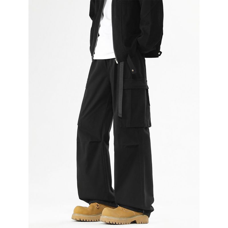 Wassup Retro Pure Cotton Cargo Pants Men's Autumn 2025 New Trendy Brand Wide-Leg Casual American Straight-Leg Trousers