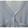 Womens V-Neck Striped Knit Cardigan Loose Fit Lightweight College Style Open Front Sweater