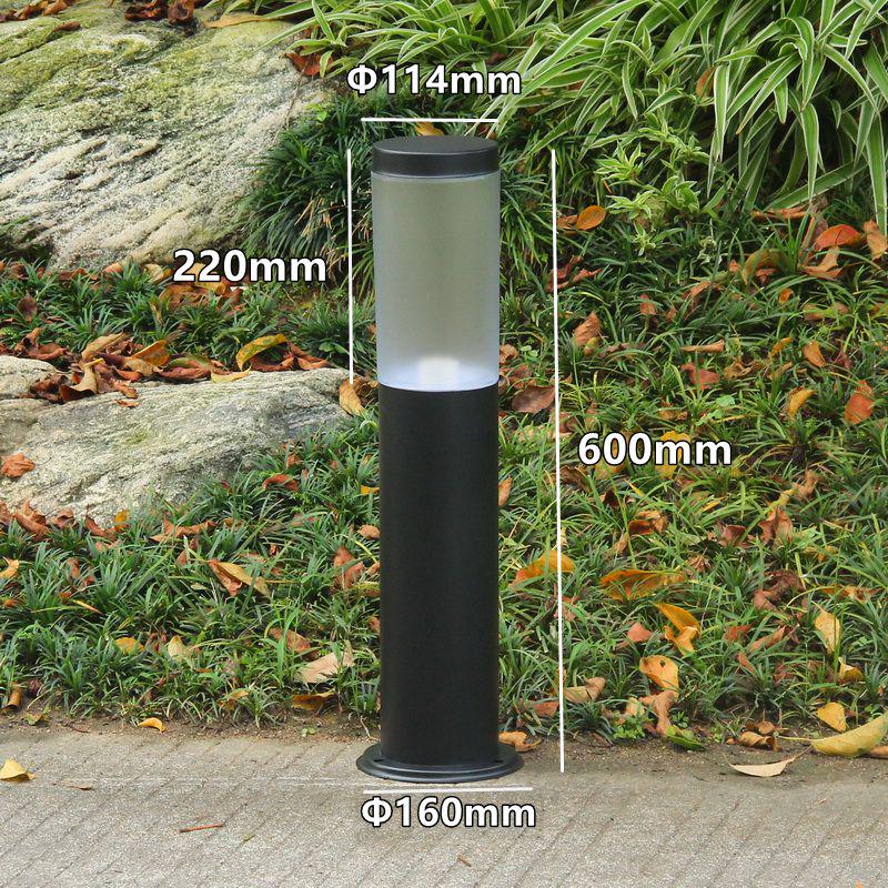 Stainless Steel LED Garden Lights - Waterproof Outdoor Cylindrical Ground Lights for Villas and Courtyards.