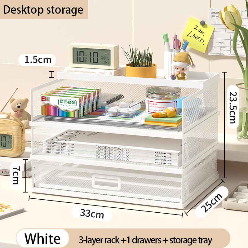 Multi-layer Storage Thickened Moisture-proof Large-capacity File Rack with Drawers No Installation Required Office Desktop 7400₽