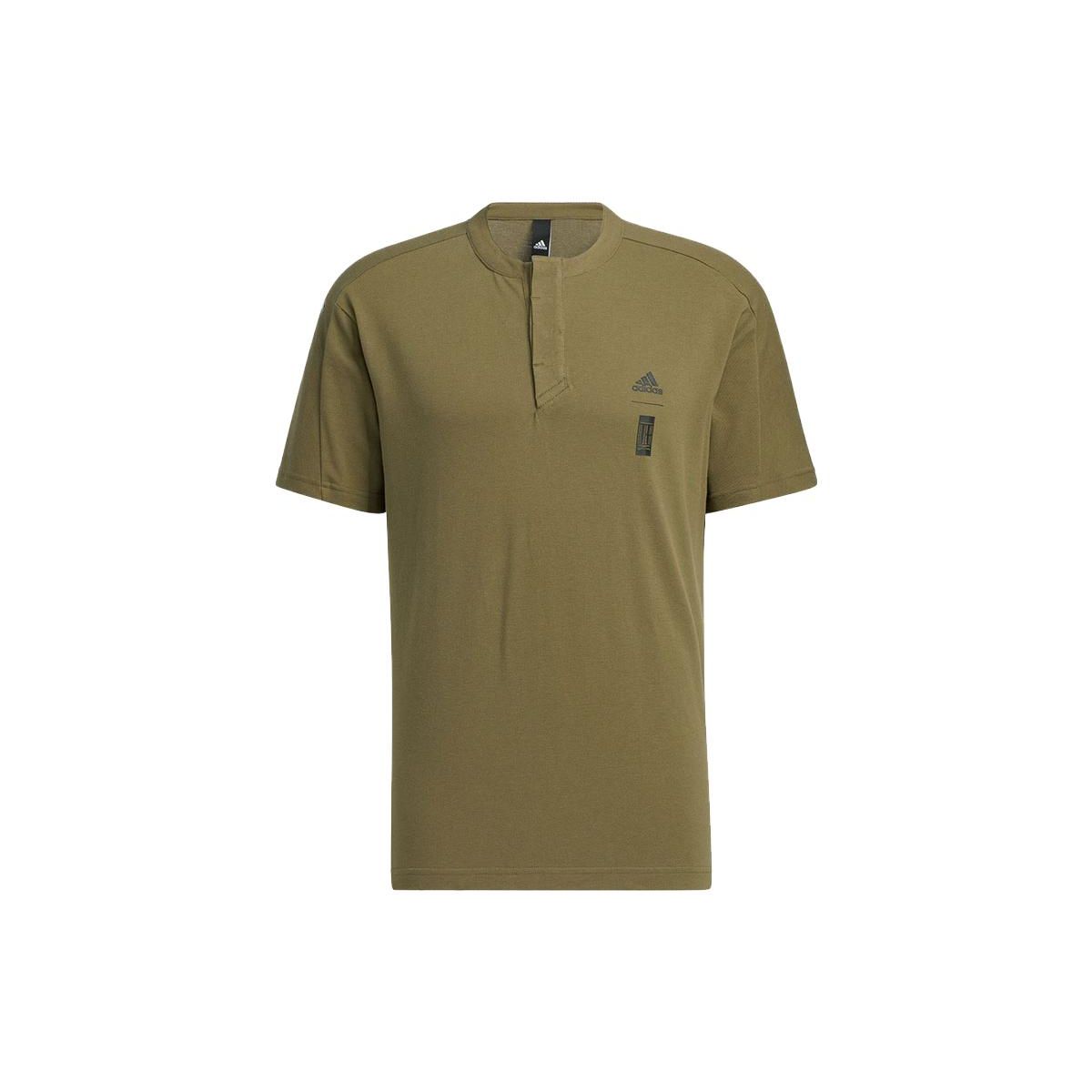 

Adidas Solid Color Sports Training Повседневная футболка с коротким рукавом Мужские топы Оливково-зеленый HE5173