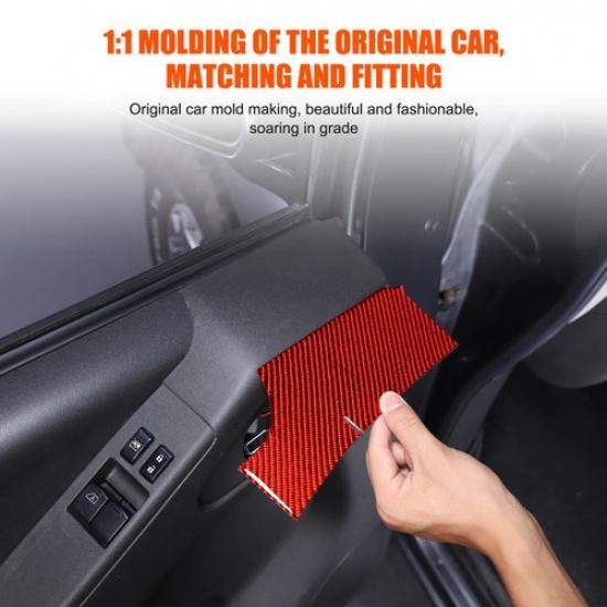 Red Carbon Fiber Door Window Upper Trim Sticker For Nissan Frontier 2005-21