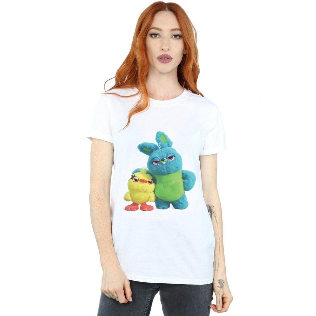 Disney Womens/Ladies Toy Story 4 Ducky And Bunny Cotton Boyfriend T-Shirt