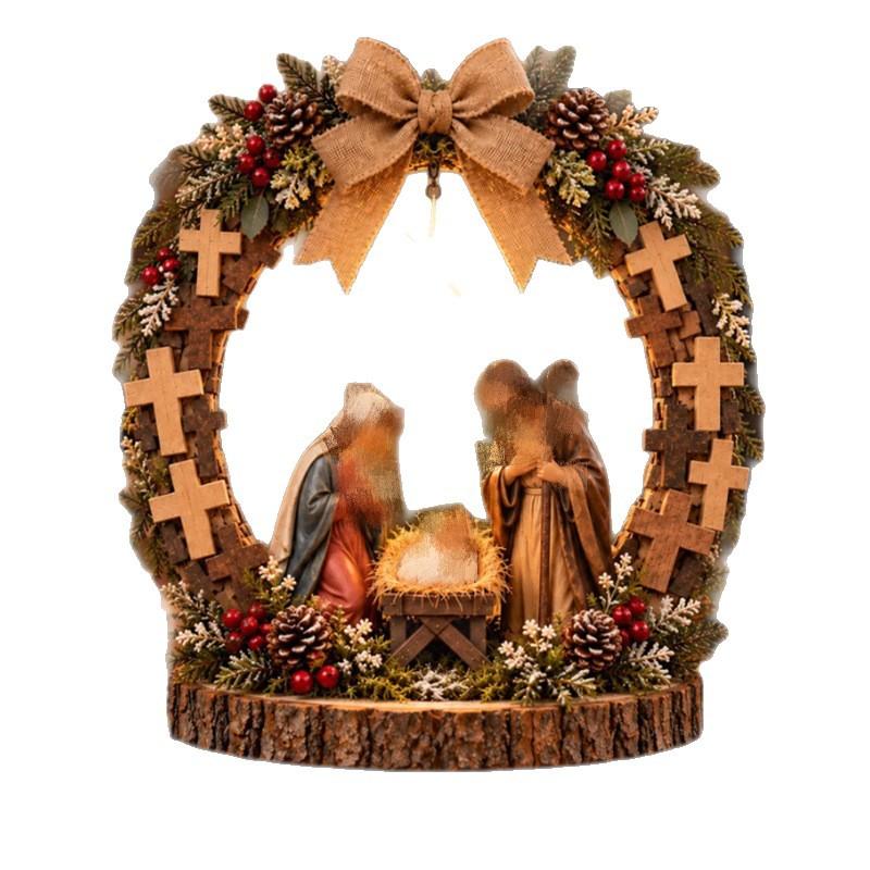 Cute Trendy New Lighted Nativity Tabletop Decor