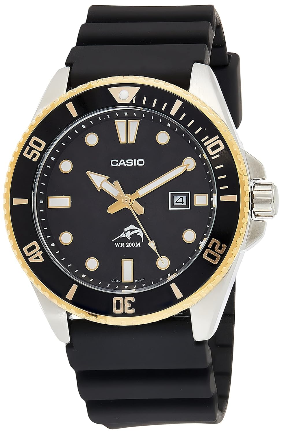 

Casio Men s Diver Style Stainless Steel Quartz Resin Strap Black 25.6 Casual Watch (Model: MDV-106G-1AVCF)