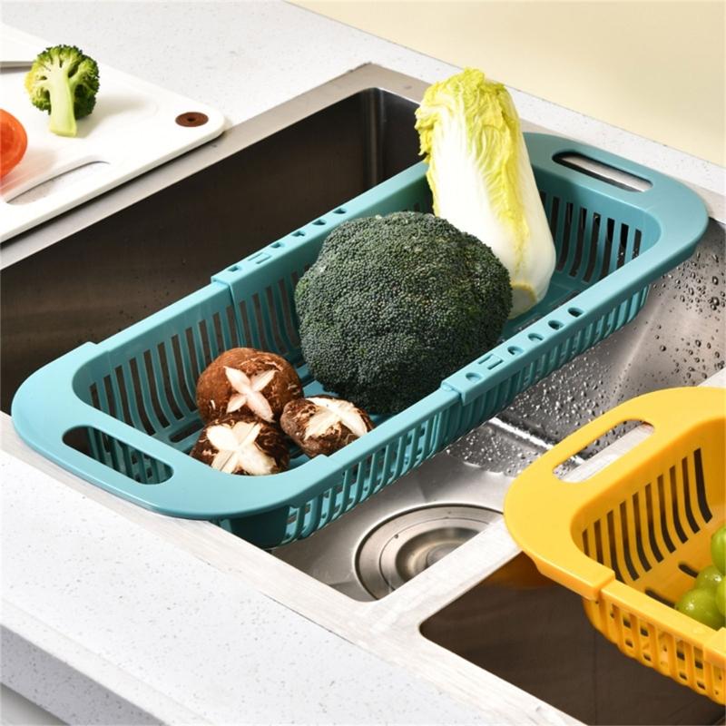 Collapsible Dish Drying Rack Large Capacity Kitchen Sink Dish Drainer Expandable Storage Drain Basket Easy to Use