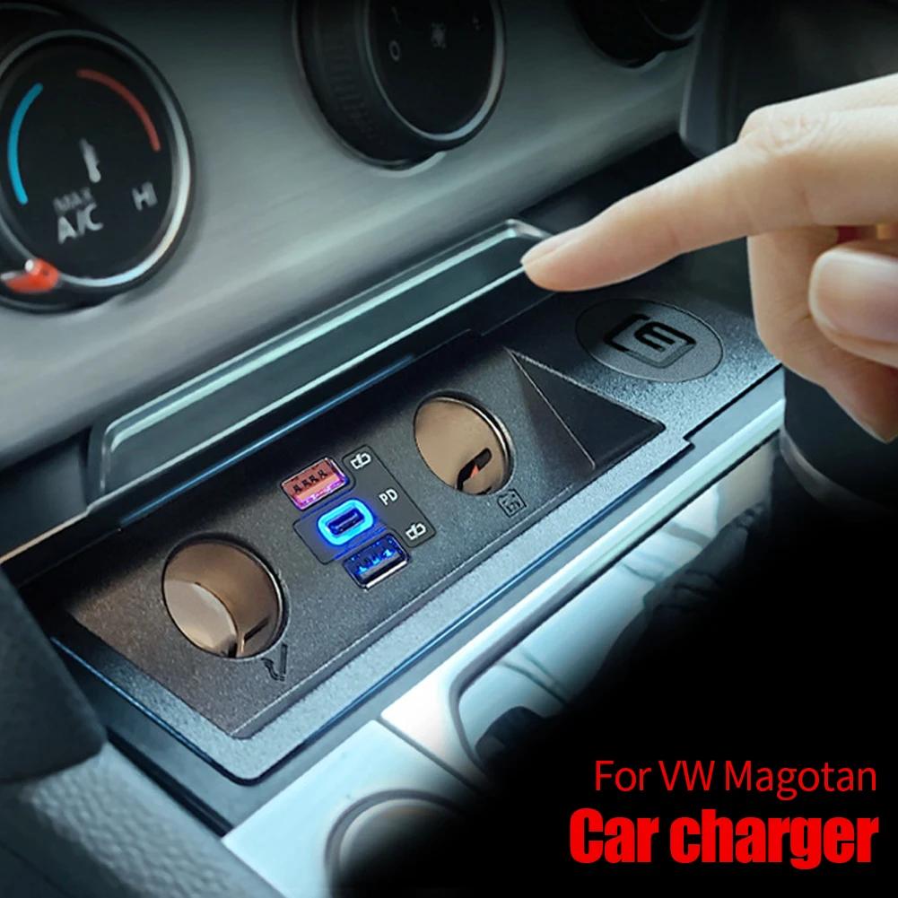 Car Charger Quick Charge Cigarette Lighter Splitter for QC4.0 QC3.0 PD Type-C For VW Passat B6/ B7/ B8/ ARTEON/ CC/ R36